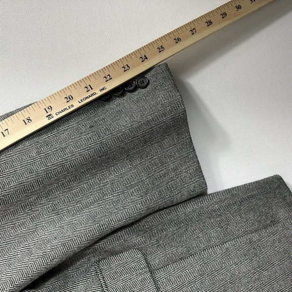 Lauren Ralph Lauren Blazer Mens Size 46R Herringbone 100% Wool Two Buttons - Picture 12 of 13